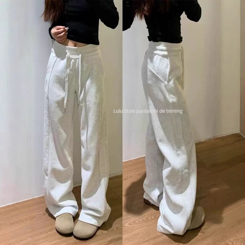 Pantaloni largi din bumbac pentru femei, stil casual japonez-coreean, conținut de bumbac 50–70%, țesătură groasă