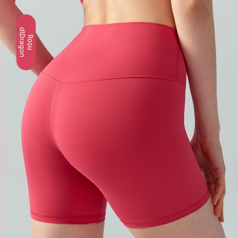 Șorturi de yoga pentru femei, talie înaltă, design pentru ridicarea feselor, material respirabil, 80% nylon, 20% Lycra, lungime 4/4, Slim fit.