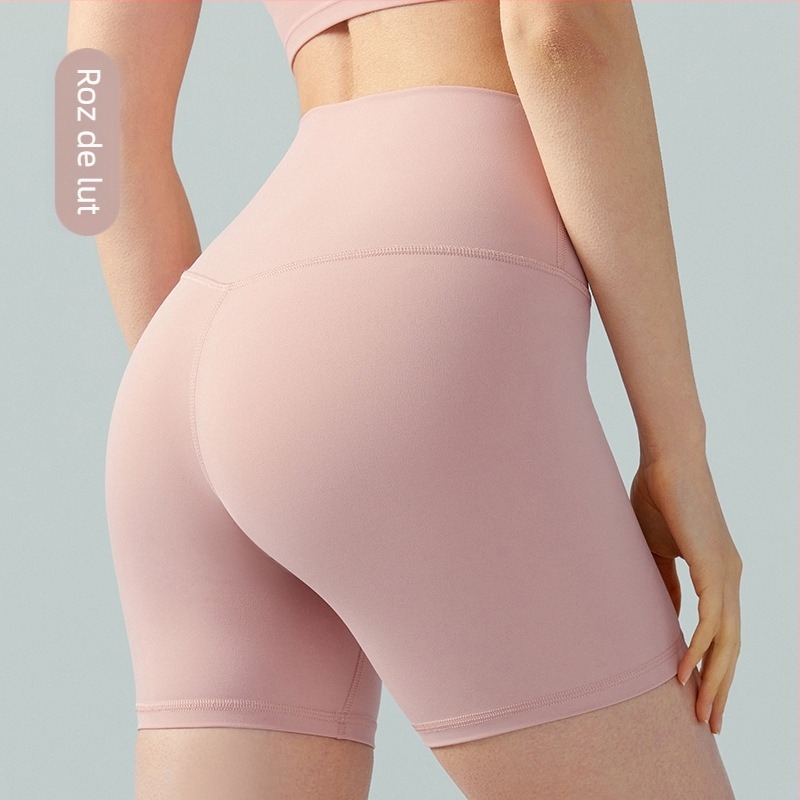 Șorturi de yoga pentru femei, talie înaltă, design pentru ridicarea feselor, material respirabil, 80% nylon, 20% Lycra, lungime 4/4, Slim fit.