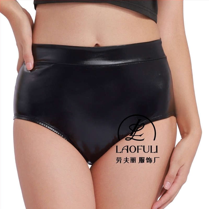 Șorturi metalice de dans cu talie joasă, lungime trei sferturi, poliester-spandex, micro-elastic, țesătură subțire