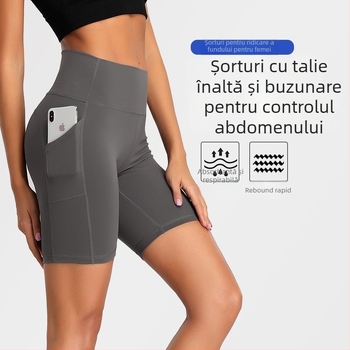 Colanți capri de yoga pentru femei — talie înaltă, croială strânsă, uscare rapidă, evacuare umezeală, material din nailon