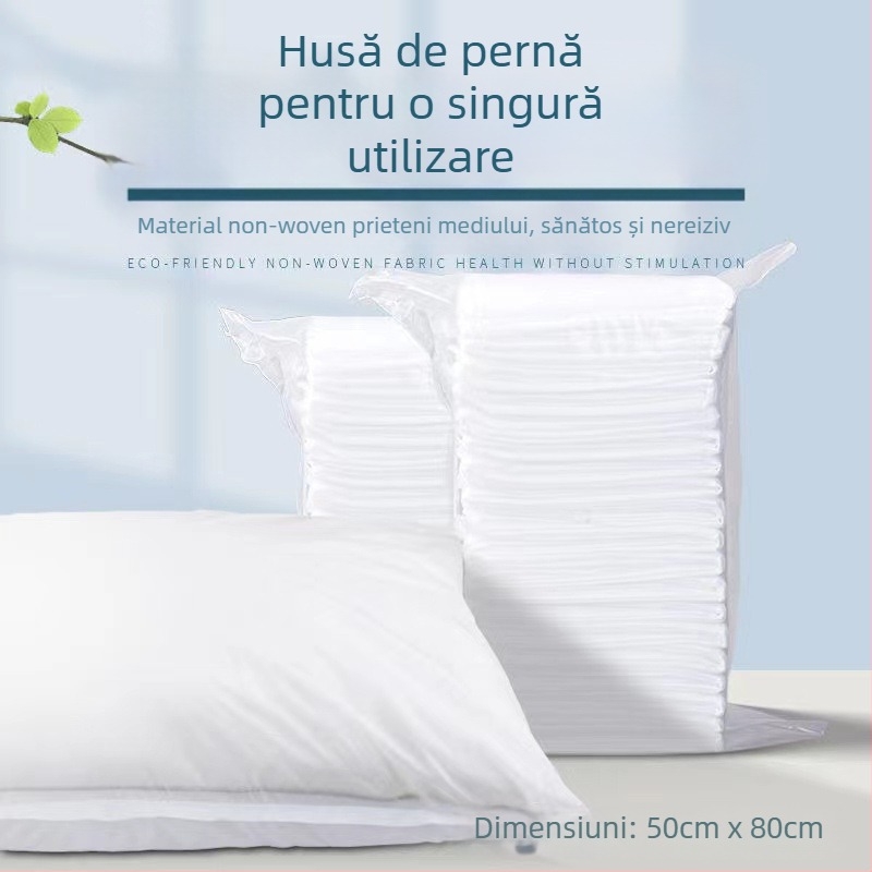 Set de cearșafuri de unică folosință pentru călătorii – set de patru piese, material SMS, husă de pilotă și față de pernă