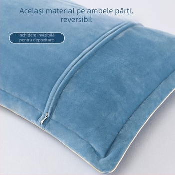 Husă de pernă brodată, pluș gros și cald, stil modern minimalist; material poliester 99% conținut, broderie, imprimare reactive