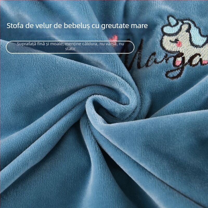 Husă de pernă brodată, pluș gros și cald, stil modern minimalist; material poliester 99% conținut, broderie, imprimare reactive