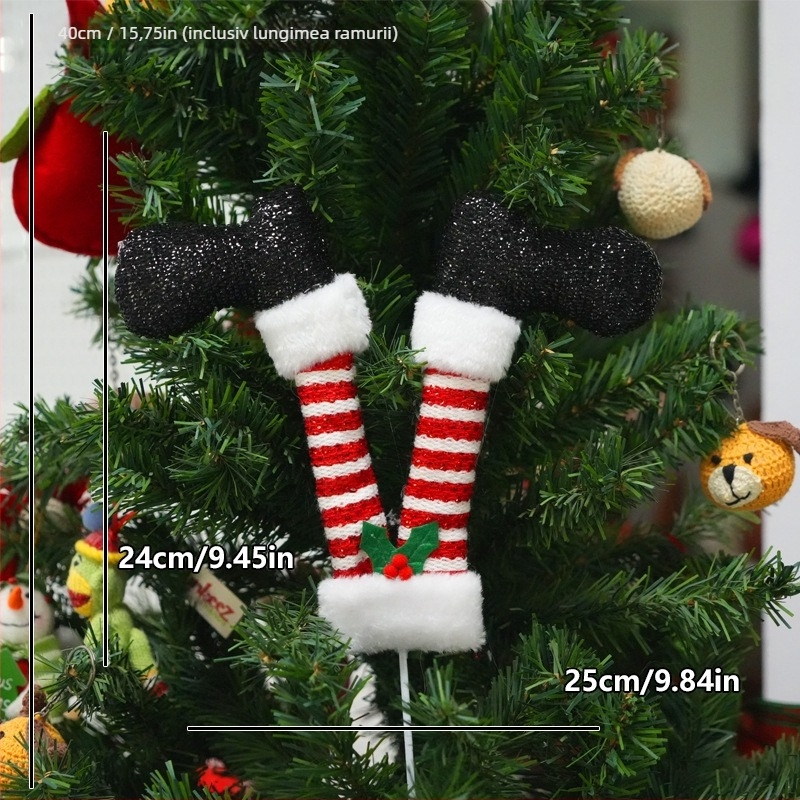 Decorațiuni pentru brad — Stil modern de artă, Compatibile cu aranjamente în vază, Materiale: plastic, fier, stofă