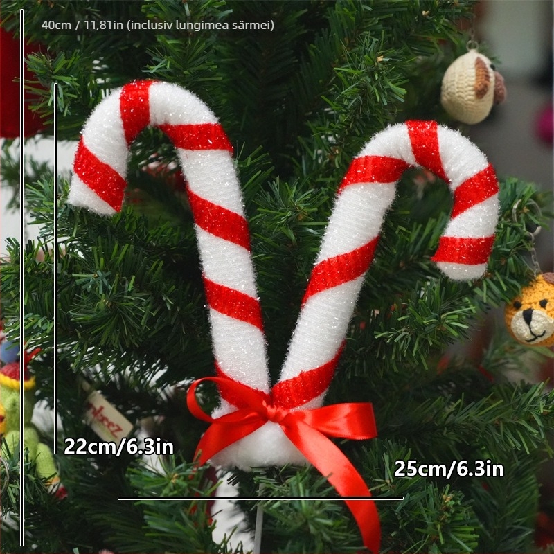 Decorațiuni pentru brad — Stil modern de artă, Compatibile cu aranjamente în vază, Materiale: plastic, fier, stofă