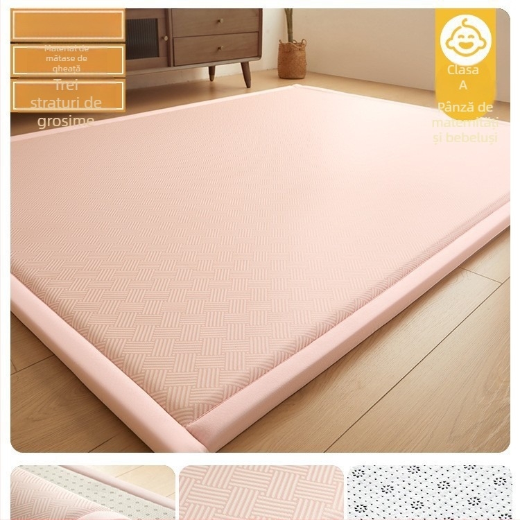Covoraș tatami pentru pat, din ice silk și rattan, țesătură jacquard, stil modern minimalist