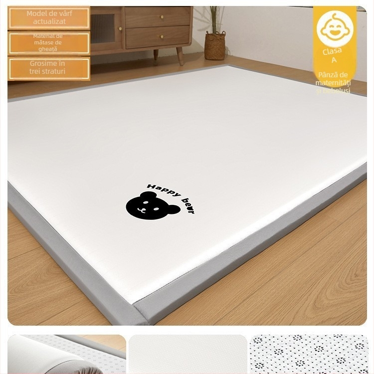 Covoraș tatami pentru pat, din ice silk și rattan, țesătură jacquard, stil modern minimalist