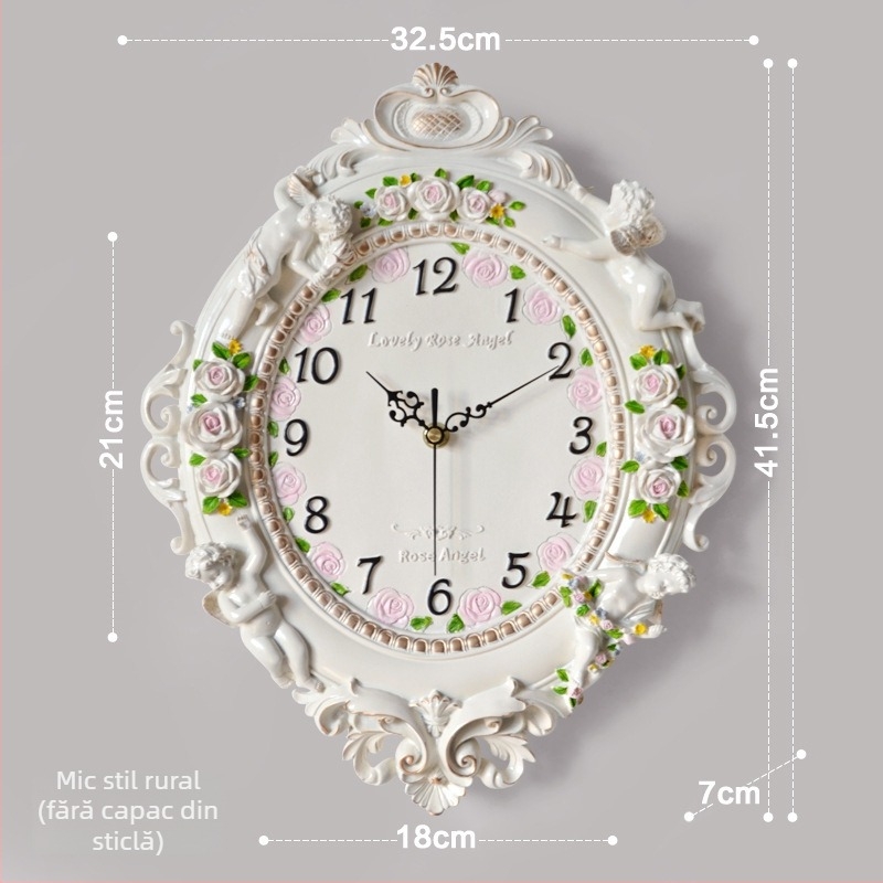 Ceas de perete, design romb, mișcare sweep a secundelor, alimentare cu baterie, construcție din rășină