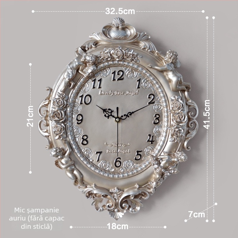 Ceas de perete, design romb, mișcare sweep a secundelor, alimentare cu baterie, construcție din rășină