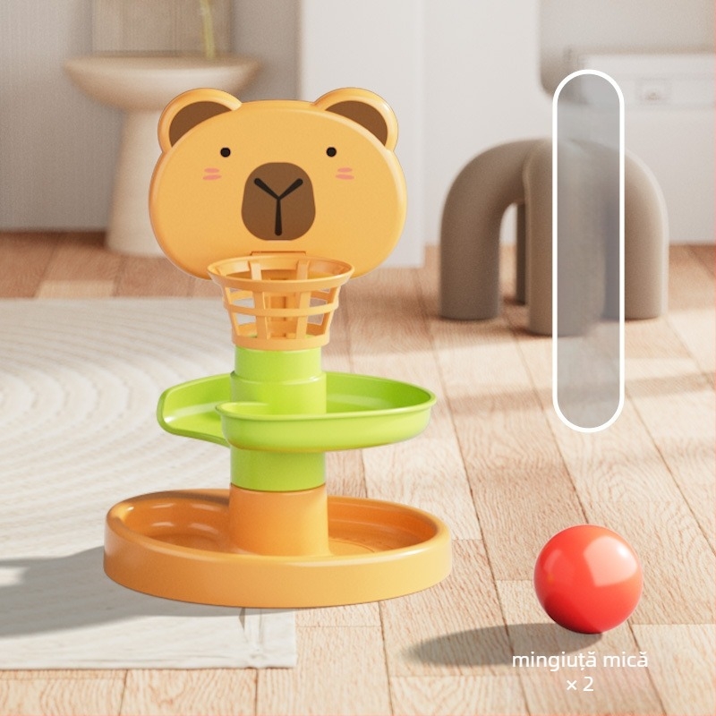 Turn interactiv cu pistă și mingi care se rostogolesc – jucărie din plastic pentru copii 3-6 ani, dezvoltare intelectuală, coordonare mână-ochi și interacțiune părinte-copil