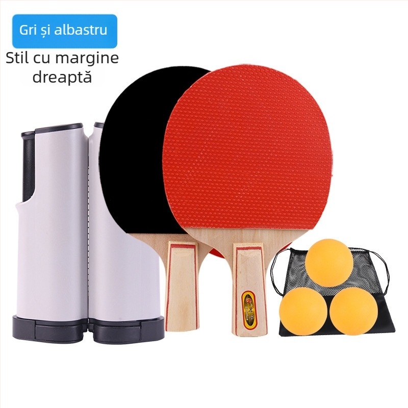 Set pentru suport de tenis de masă cu cadru de plasă retractabil portabil, material ABS, specificații standard, include 3 mingi