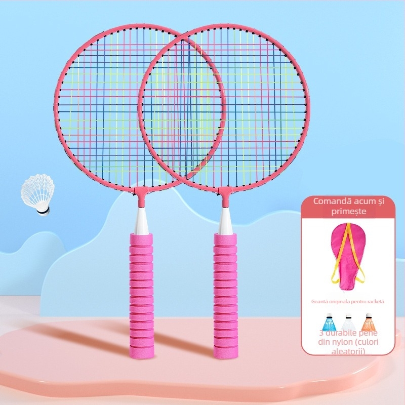 Feilai Jian Rachetă de badminton, cadru din aliaj de fier, șnur din nailon, greutate 95–100 g