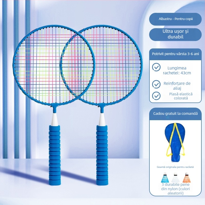 Feilai Jian Rachetă de badminton, cadru din aliaj de fier, șnur din nailon, greutate 95–100 g