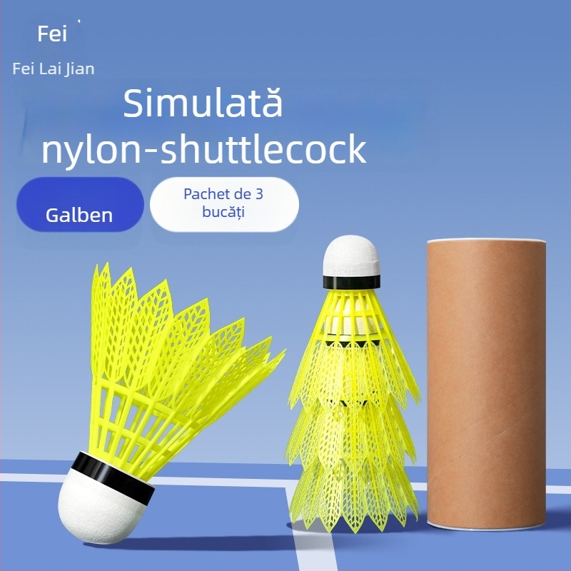 Feilai Jian Rachetă de badminton, cadru din aliaj de fier, șnur din nailon, greutate 95–100 g