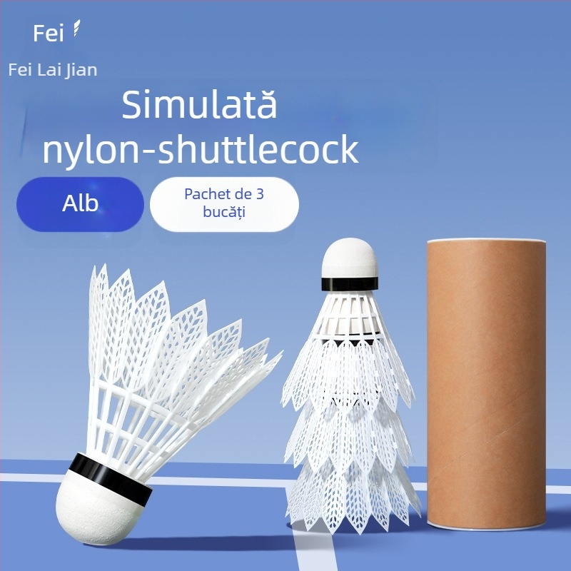 Feilai Jian Rachetă de badminton, cadru din aliaj de fier, șnur din nailon, greutate 95–100 g