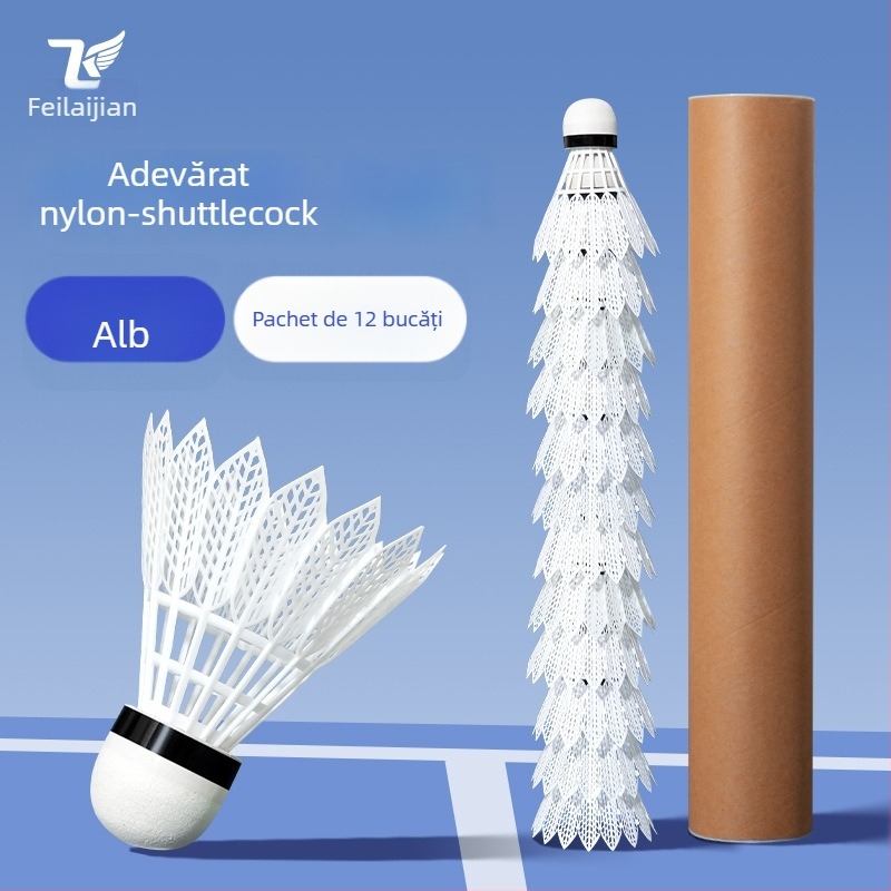 Feilai Jian Rachetă de badminton, cadru din aliaj de fier, șnur din nailon, greutate 95–100 g