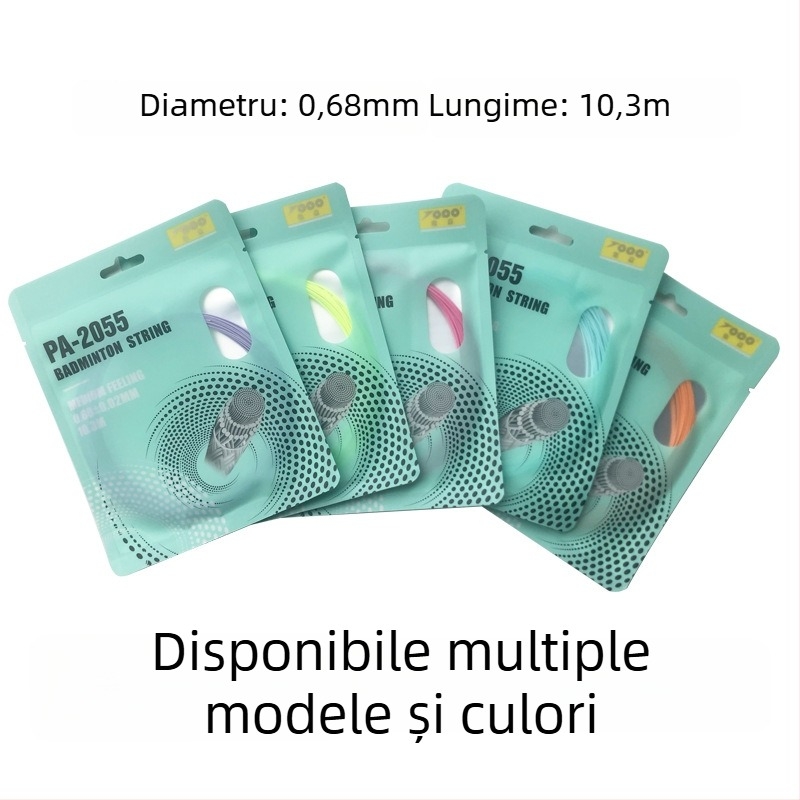 Șnur pentru rachetă de badminton, fibră nylon, 0.68 mm, PA-2055, înaltă elasticitate, TOPO Colecția