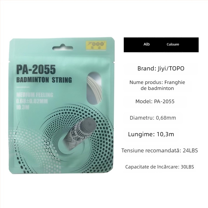 Șnur pentru rachetă de badminton, fibră nylon, 0.68 mm, PA-2055, înaltă elasticitate, TOPO Colecția