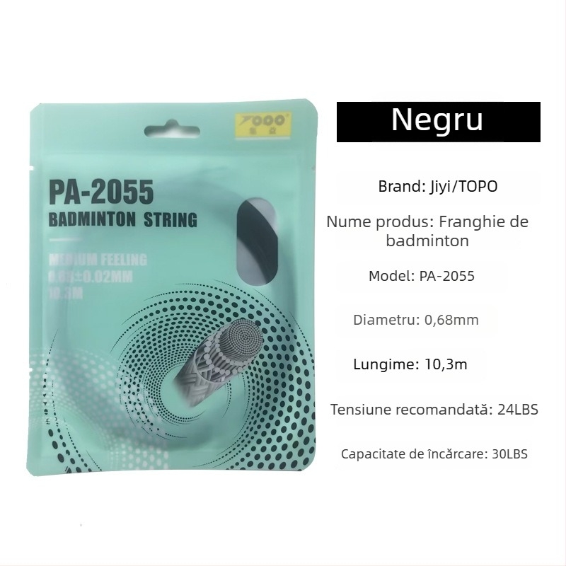 Șnur pentru rachetă de badminton, fibră nylon, 0.68 mm, PA-2055, înaltă elasticitate, TOPO Colecția