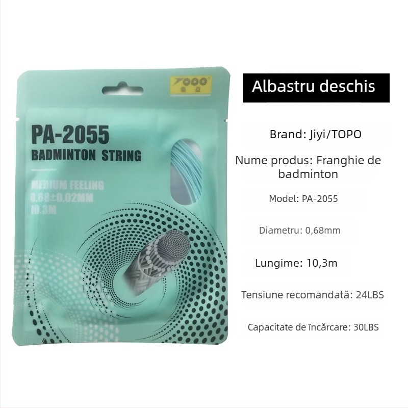 Șnur pentru rachetă de badminton, fibră nylon, 0.68 mm, PA-2055, înaltă elasticitate, TOPO Colecția