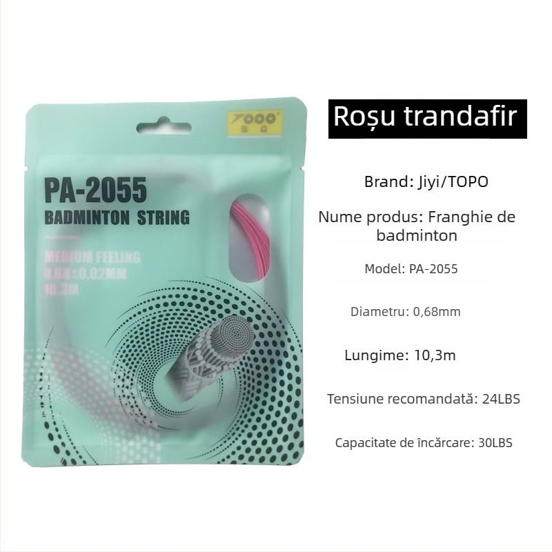 Șnur pentru rachetă de badminton, fibră nylon, 0.68 mm, PA-2055, înaltă elasticitate, TOPO Colecția