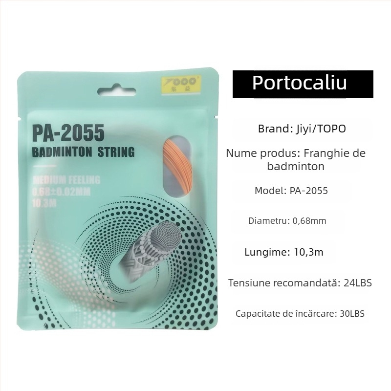 Șnur pentru rachetă de badminton, fibră nylon, 0.68 mm, PA-2055, înaltă elasticitate, TOPO Colecția