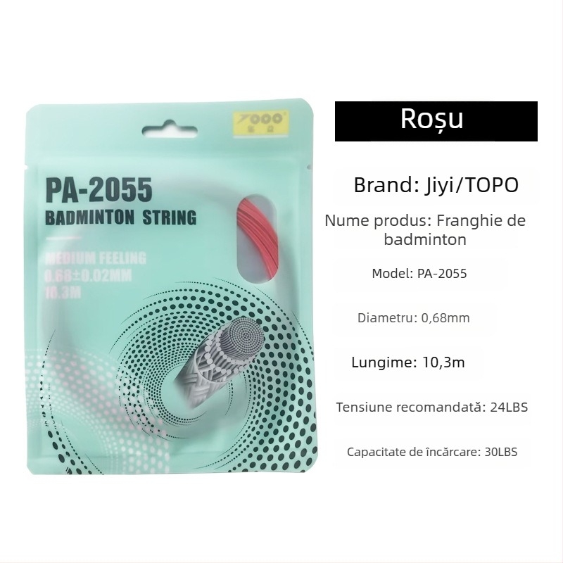 Șnur pentru rachetă de badminton, fibră nylon, 0.68 mm, PA-2055, înaltă elasticitate, TOPO Colecția