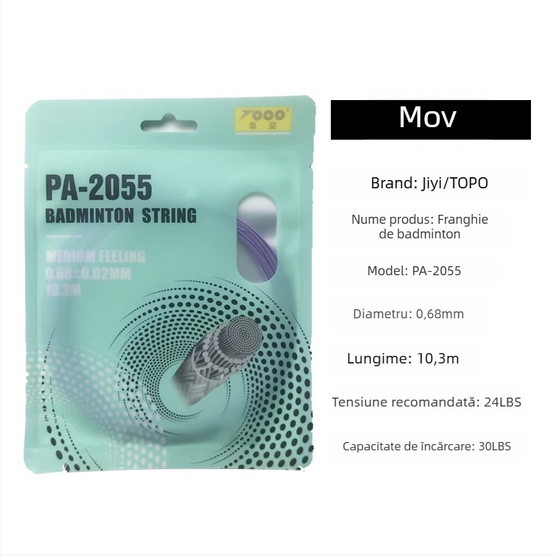 Șnur pentru rachetă de badminton, fibră nylon, 0.68 mm, PA-2055, înaltă elasticitate, TOPO Colecția