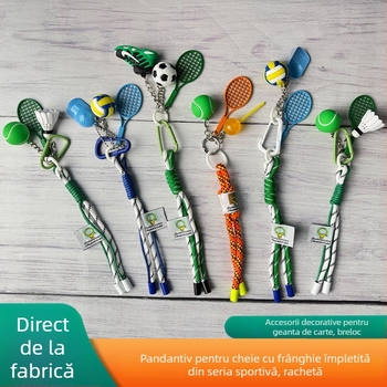 Breloc metalic cu motív rachetă, accesoriu sport pentru geantă, origine Hebei, lansare toamna 2025.