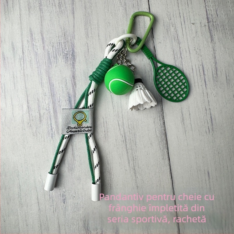 Breloc metalic cu motív rachetă, accesoriu sport pentru geantă, origine Hebei, lansare toamna 2025.