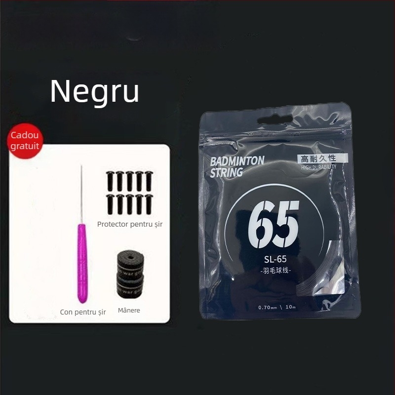 Set de șiruri pentru rachetă de badminton — fibră de nailon, tensiune 18–30 lb, Record Work, pentru badminton.