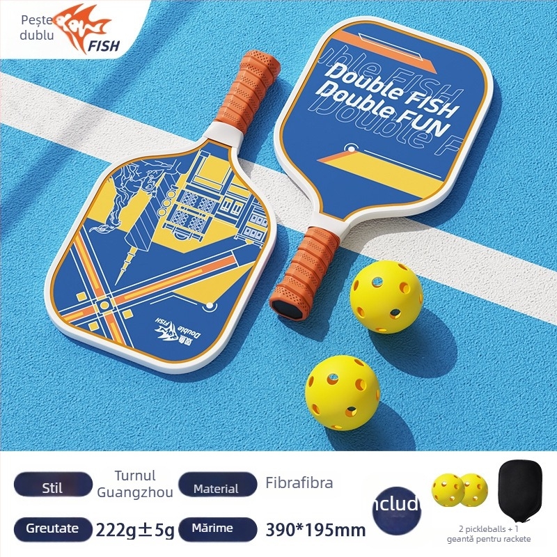 Pisces rachetă pickleball din fibră de carbon pentru utilizare în interior/exterior, ultra-ușoară pentru începători, set de antrenament