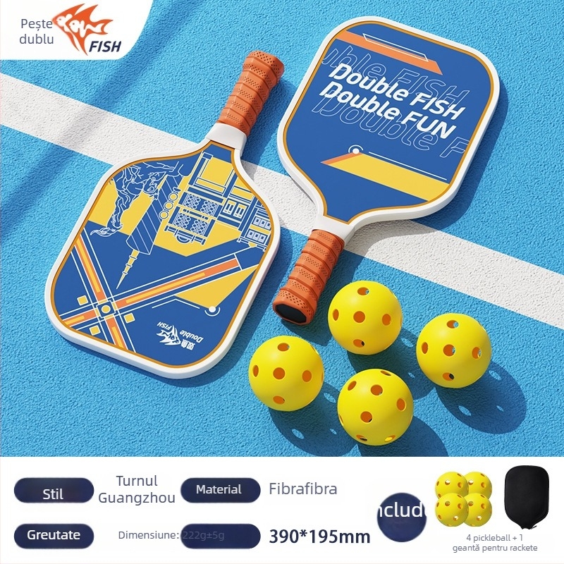 Pisces rachetă pickleball din fibră de carbon pentru utilizare în interior/exterior, ultra-ușoară pentru începători, set de antrenament