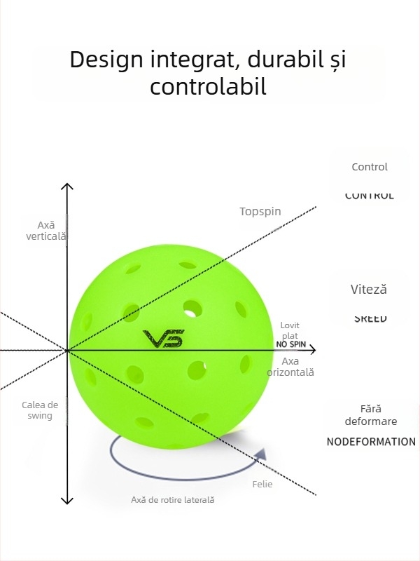 Minge de pickleball Vispinvo — 40 găuri, material PE, greutate 26 g