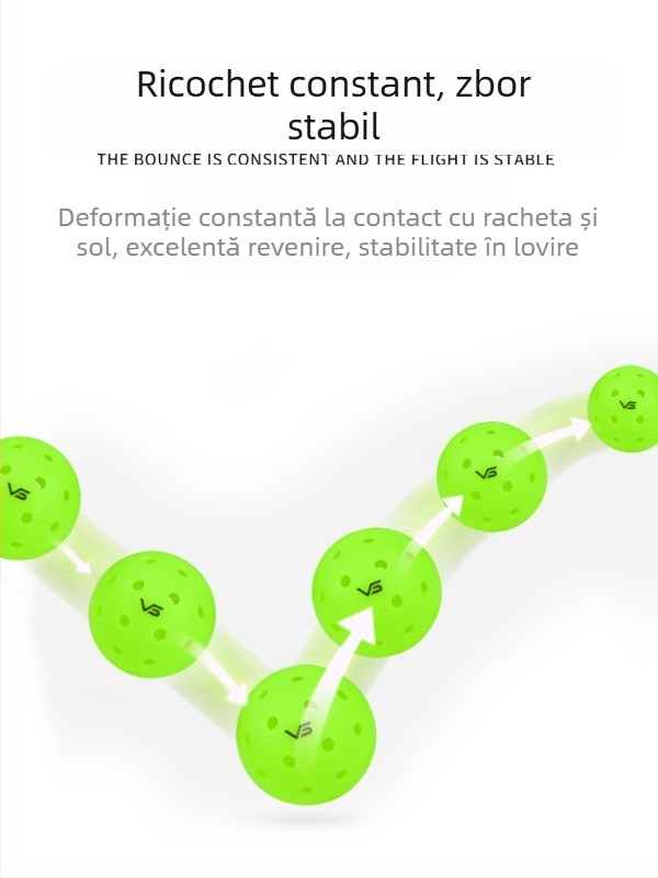 Minge de pickleball Vispinvo — 40 găuri, material PE, greutate 26 g