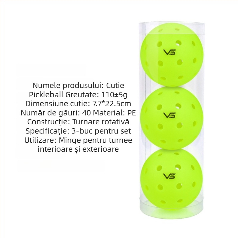 Minge de pickleball Vispinvo — 40 găuri, material PE, greutate 26 g