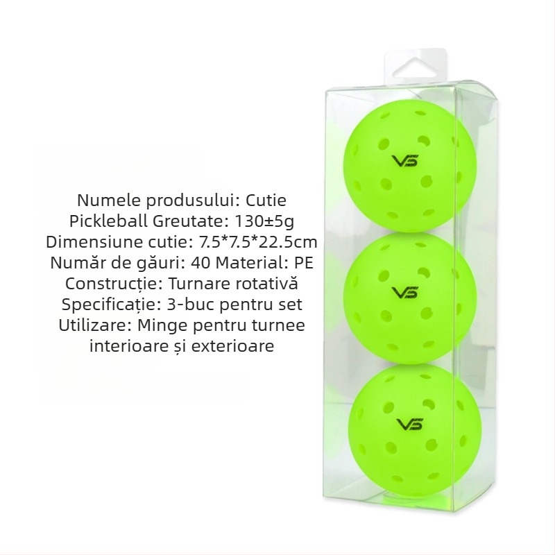 Minge de pickleball Vispinvo — 40 găuri, material PE, greutate 26 g
