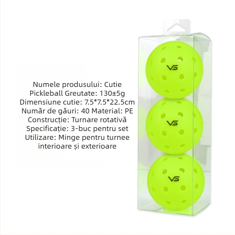 Minge de pickleball Vispinvo — 40 găuri, material PE, greutate 26 g