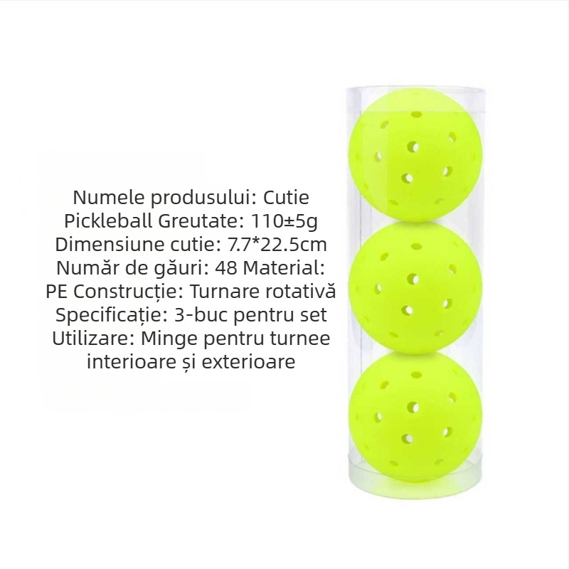 Minge de pickleball Vispinvo — 40 găuri, material PE, greutate 26 g