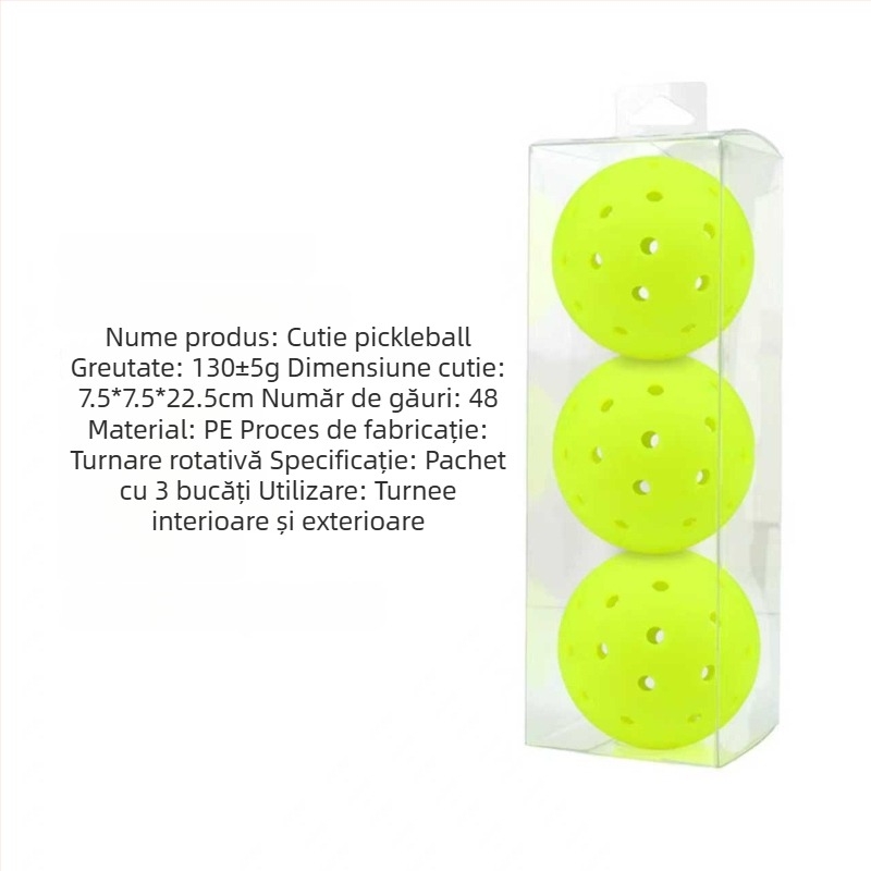 Minge de pickleball Vispinvo — 40 găuri, material PE, greutate 26 g