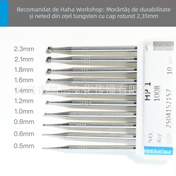 Cuțit de sculptură manual din oțel tungsten, vârf sferic, pentru lemn, oase și sâmburi de măsline