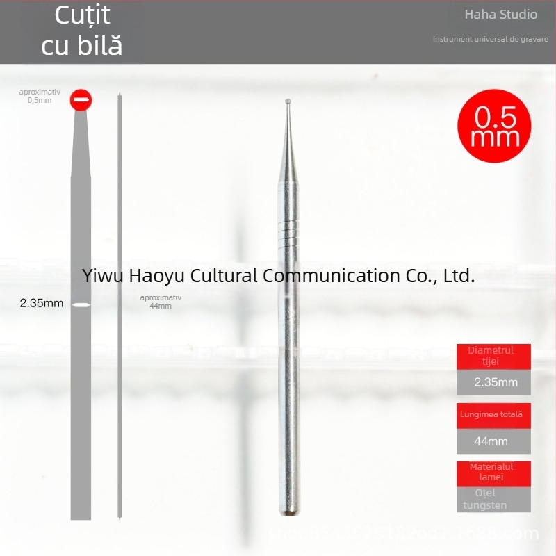 Cuțit de sculptură manual din oțel tungsten, vârf sferic, pentru lemn, oase și sâmburi de măsline