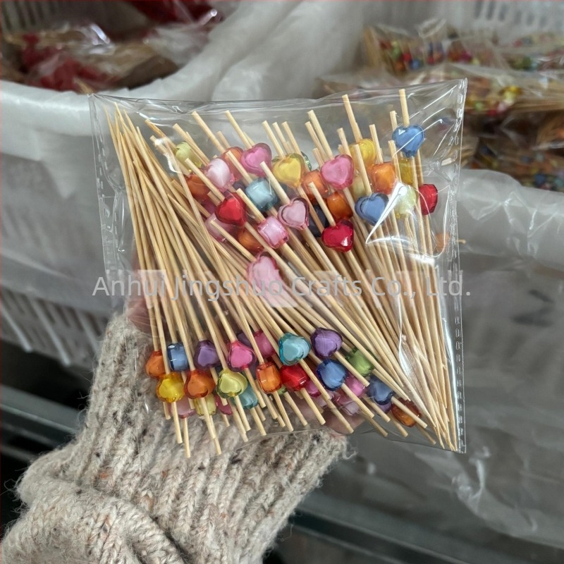 Scobitori din bambus, de unică folosință pentru cocktailuri, grosime 2 mm, imprimare logo disponibilă, procesare și personalizare, potrivite pentru fructe, pâine și decorarea alimentelor