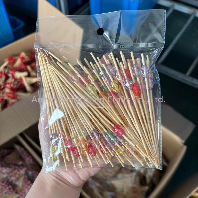 Scobitori din bambus, de unică folosință pentru cocktailuri, grosime 2 mm, imprimare logo disponibilă, procesare și personalizare, potrivite pentru fructe, pâine și decorarea alimentelor