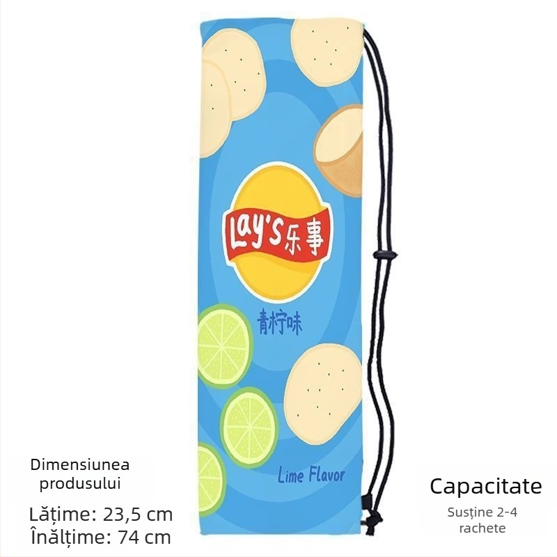 Sac portabil de depozitare pentru racheta de badminton pentru adulți, cu design drăguț și stilat, curea crossbody și buzunar protector cu șnur