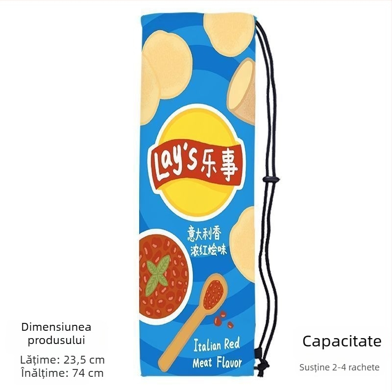 Sac portabil de depozitare pentru racheta de badminton pentru adulți, cu design drăguț și stilat, curea crossbody și buzunar protector cu șnur