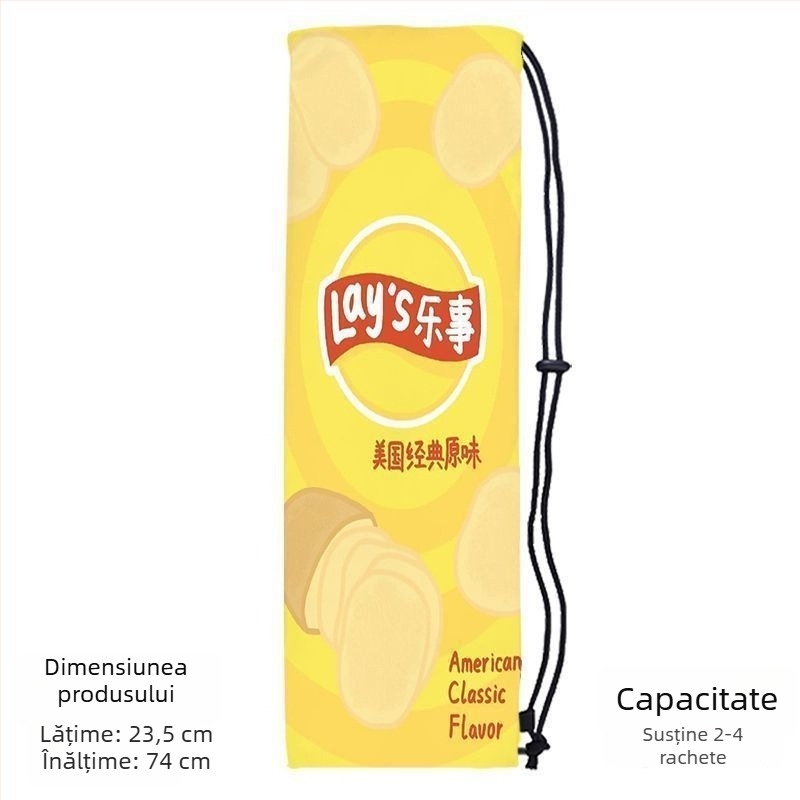 Sac portabil de depozitare pentru racheta de badminton pentru adulți, cu design drăguț și stilat, curea crossbody și buzunar protector cu șnur