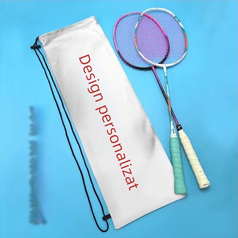 Sac portabil de depozitare pentru racheta de badminton pentru adulți, cu design drăguț și stilat, curea crossbody și buzunar protector cu șnur