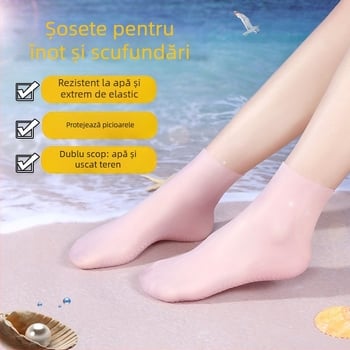 BNWTydhw șosete de scufundare din silicon, elastice, impermeabile, talpă moale, pentru snorkeling și înot